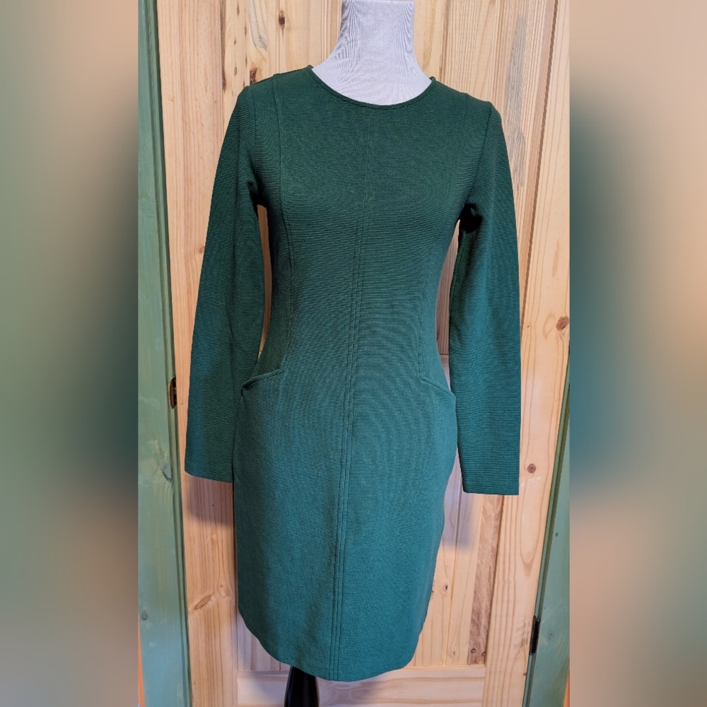 Boden Form Fitting Green Knee Length Dress Size 4 Small